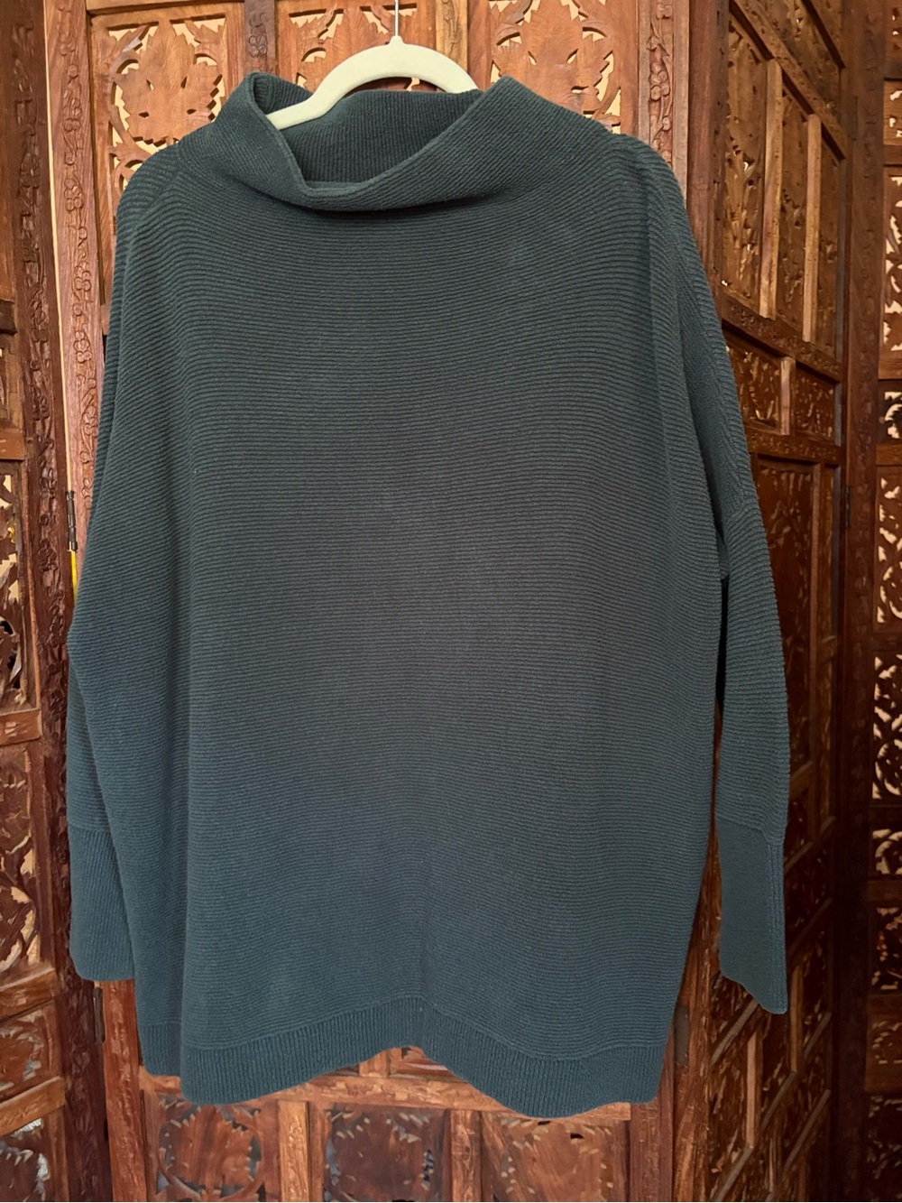 Free People Ottoman Slouchy Tunic Sweater Dark Turquoise Small
